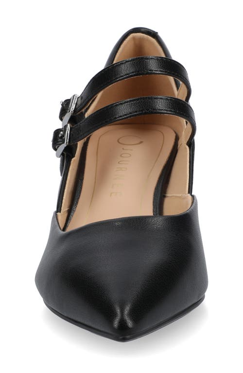Journee Collection Journee Womens Carnation Medium And Wide Width Kitten Heel Mary Jane Pumps In Black