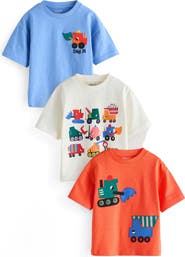 NEXT Kids' Assorted 3-Pack Cotton T-Shirts