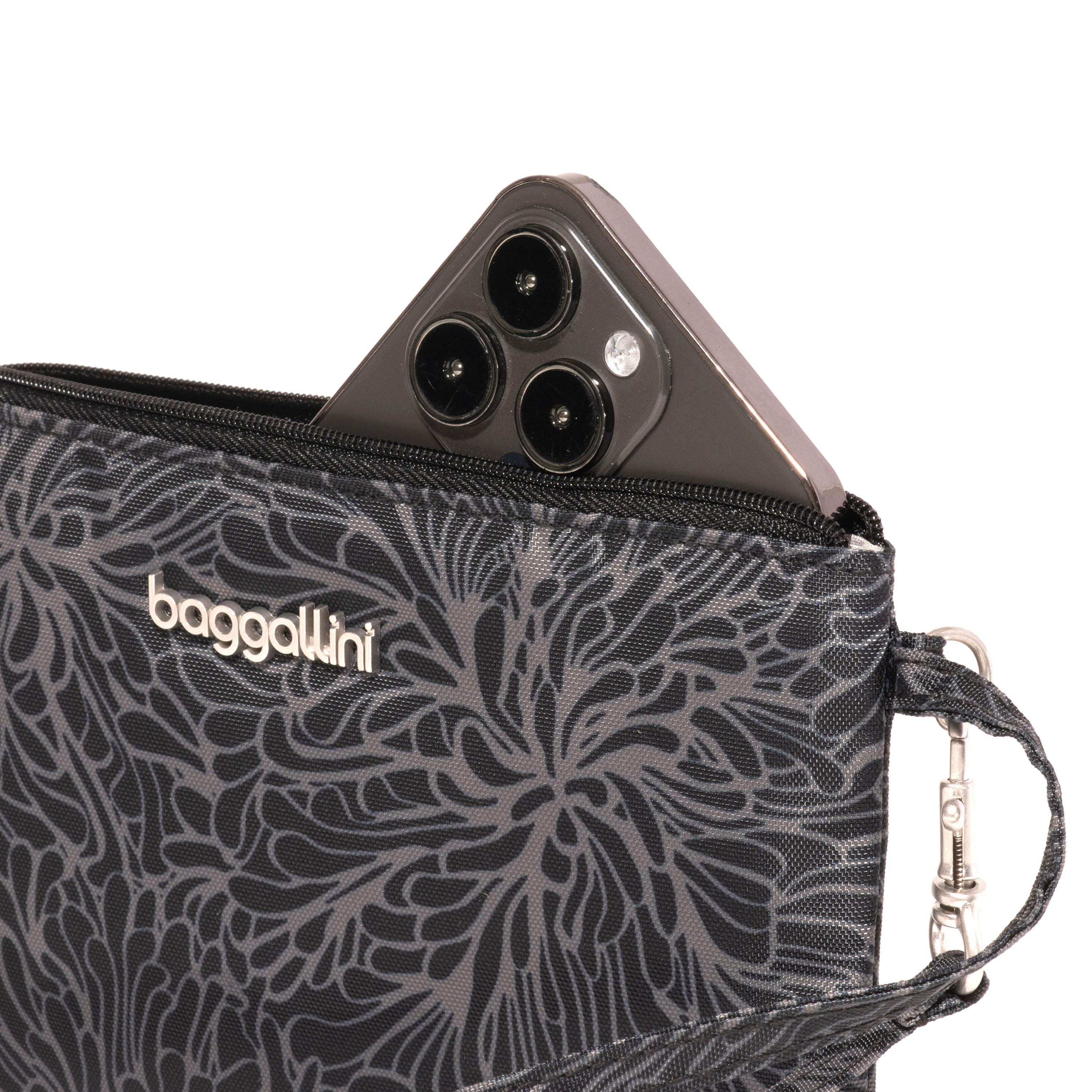 RFID Wristlet Wallet, Alternate, color, Midnight Blossom Print