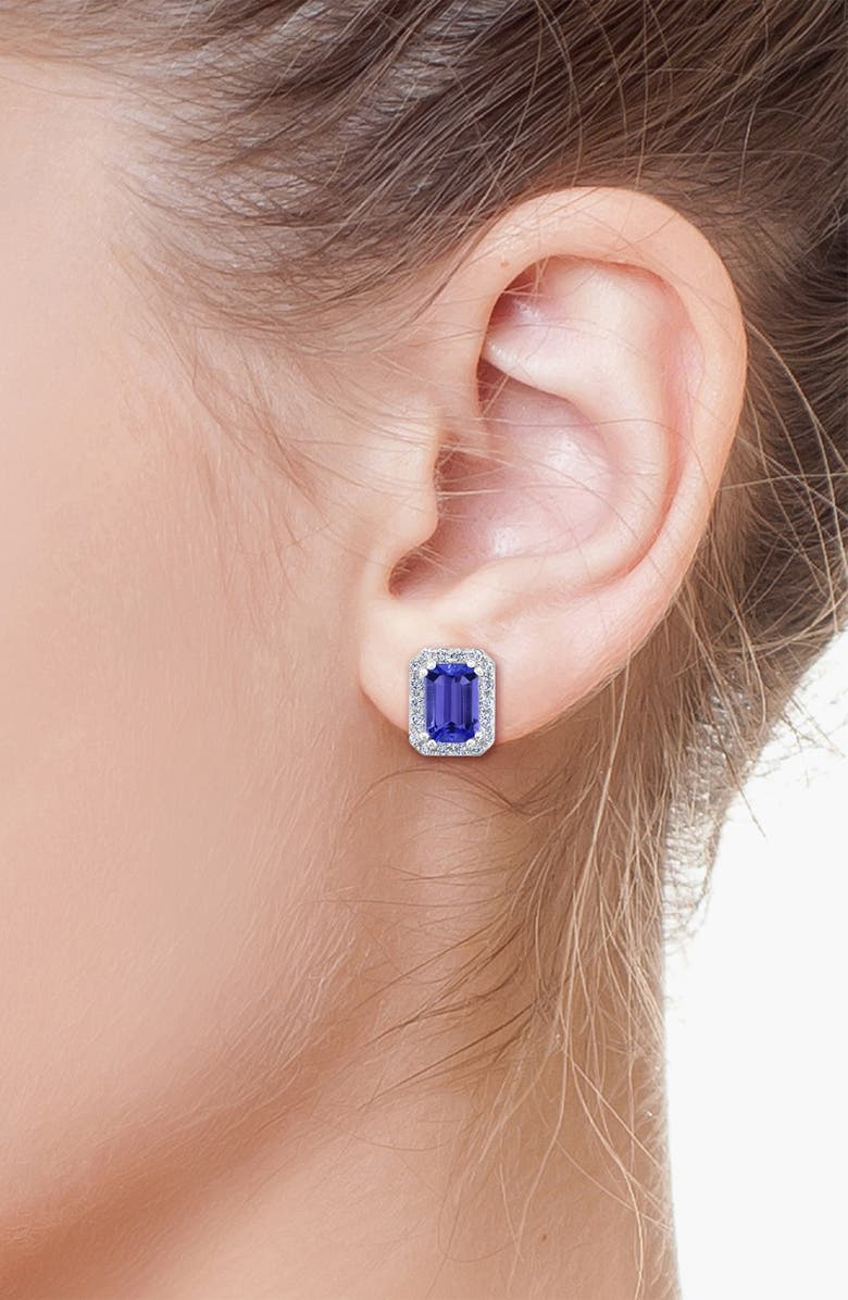 EFFY 14K White Gold, Diamond & Tanzanite Stud Earrings, Alternate, color, 