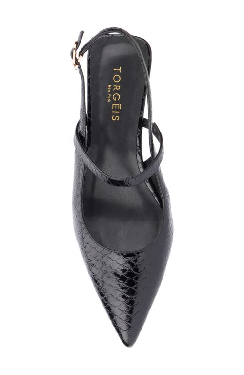 Torgeis Oria Embossed Slingback Pump In Black
