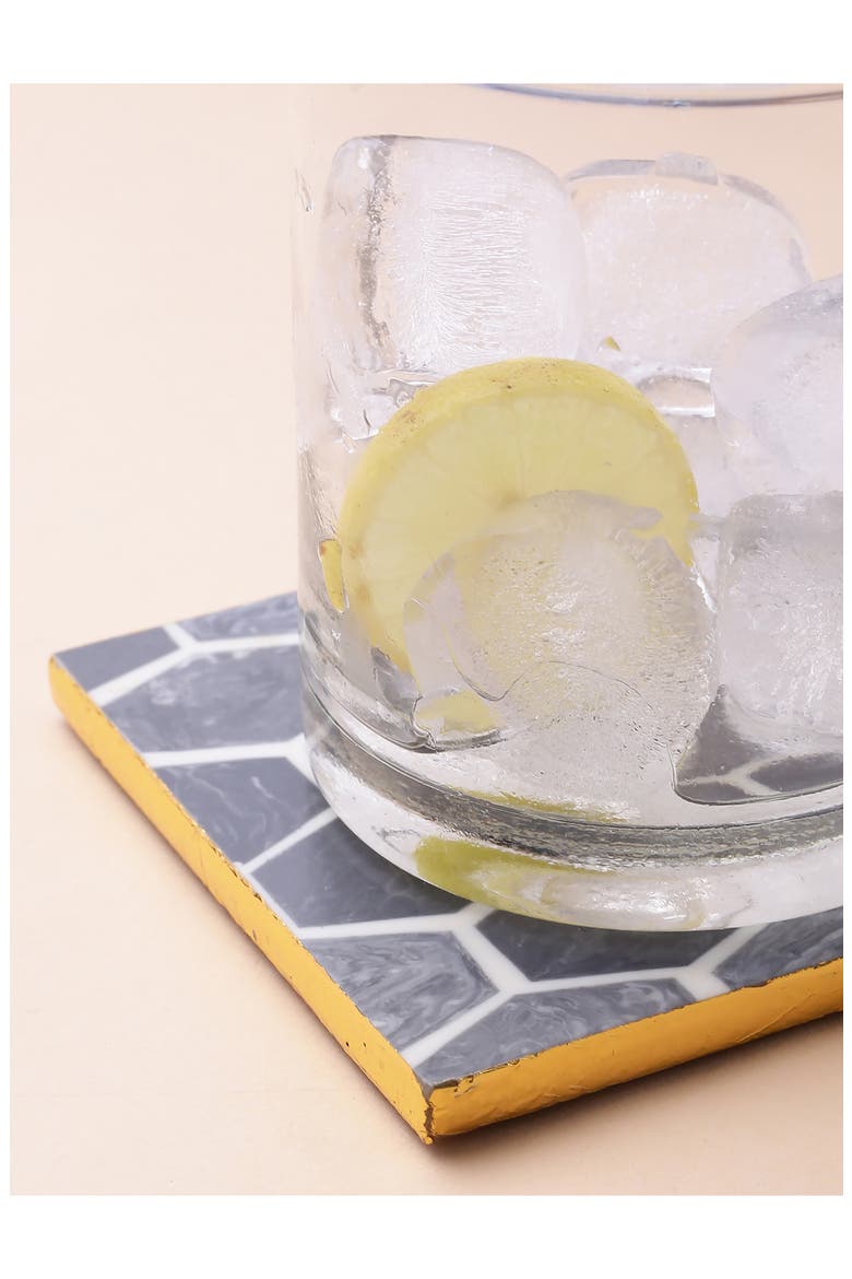 Set of 4 Resin Coasters, Alternate, color, GREY