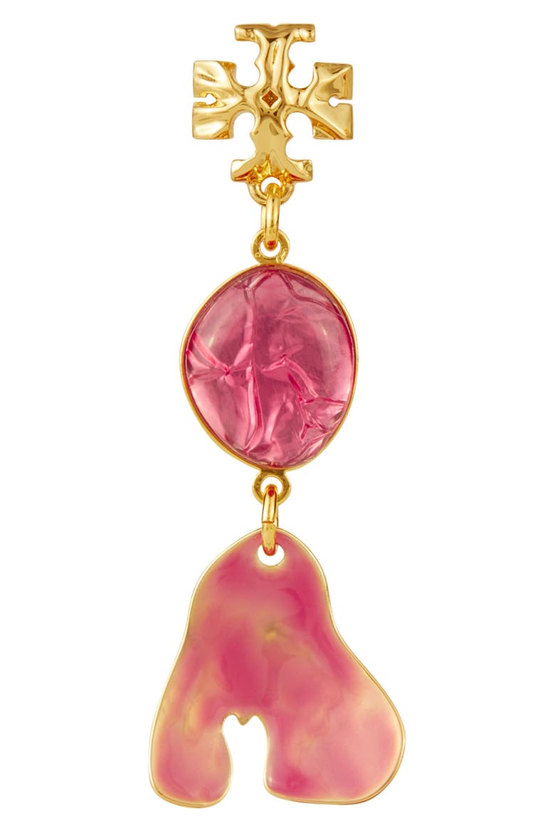 Roxanne Double Drop Earrings, Alternate, color, GOLD / PINK