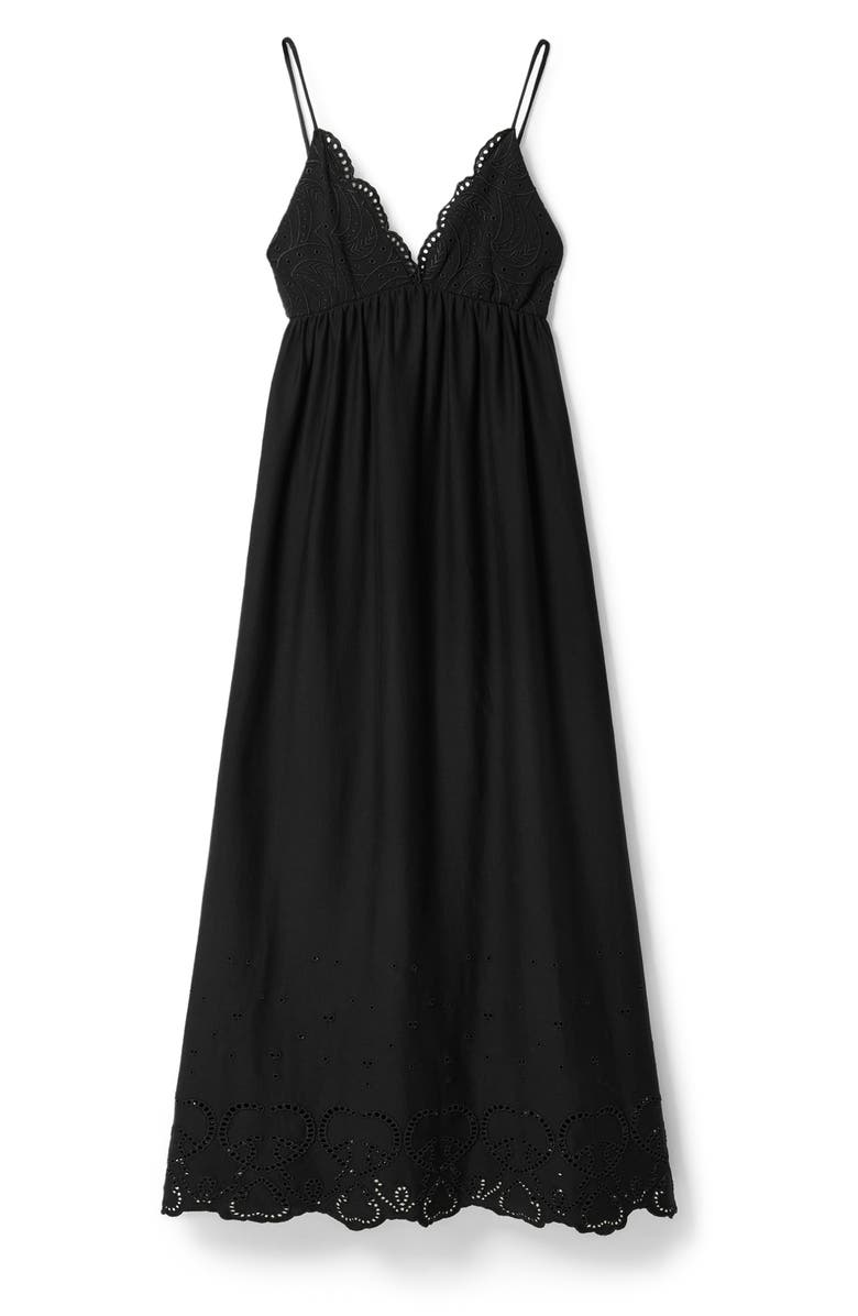 Desigual Temis Eyelet Trim A-Line Dress, Alternate, color, Black
