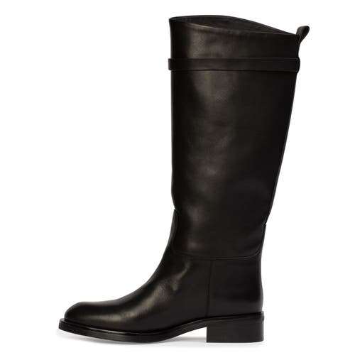 Black Suede Studio Ashley Leather Boot In Black