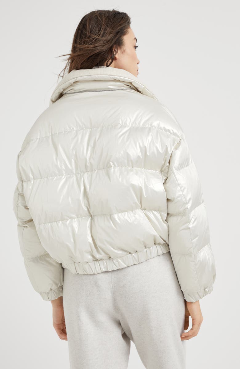 Brunello Cucinelli Sparkling canvas down jacket with monili, Alternate, color, 