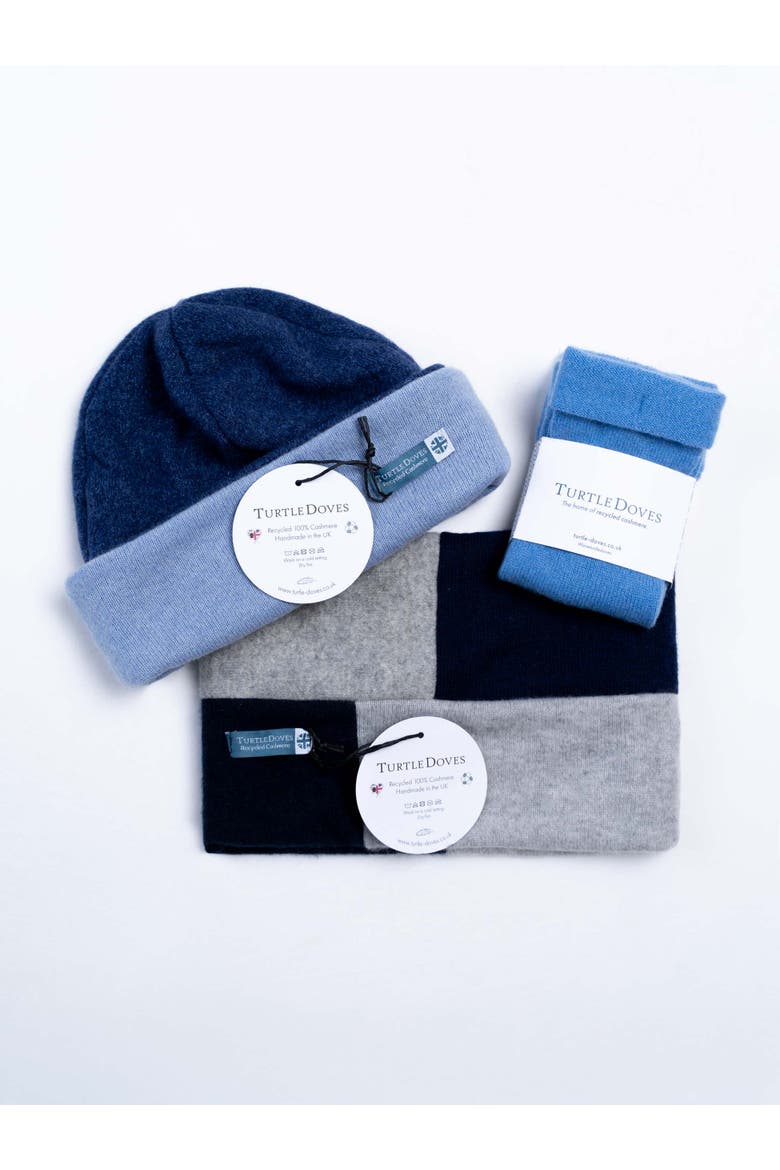 Neckwarmer, Beanie Glove Cashmere Bundle, Main, color, Denim Mix