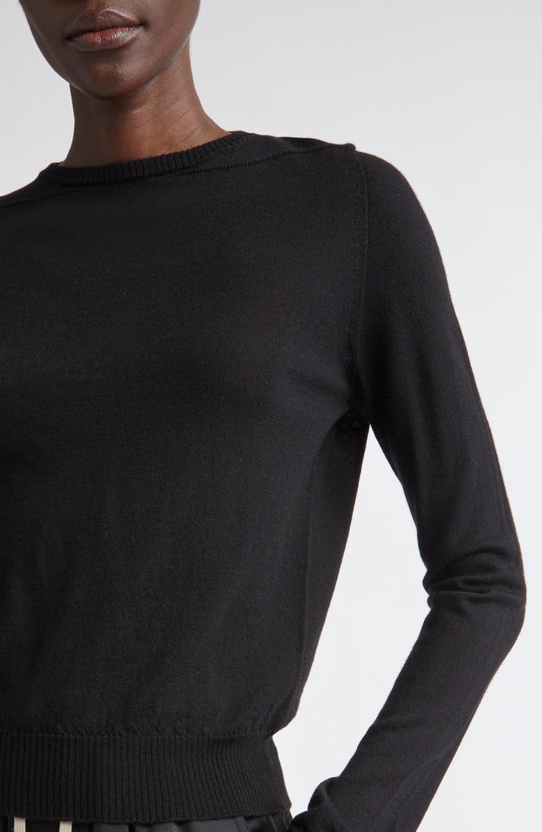 Rick Owens Biker Level Virgin Wool Sweater, Alternate, color, Black