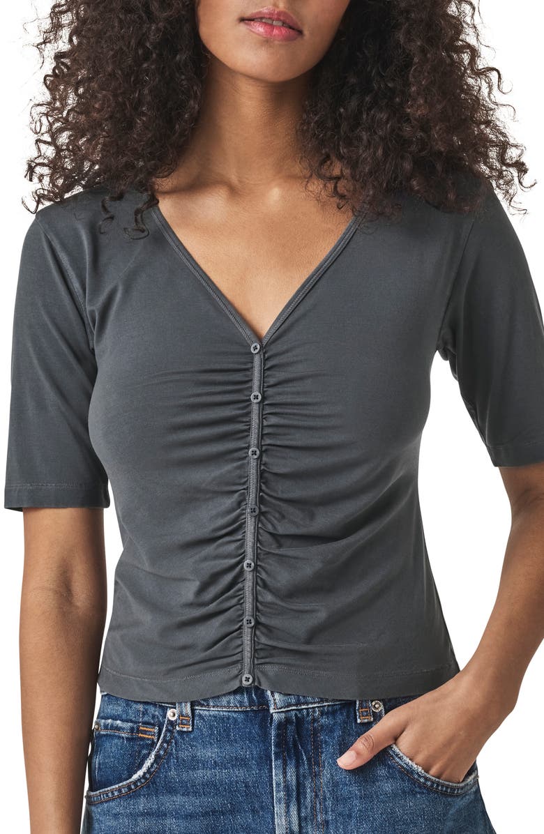 Splendid Yasmina Ruched T-Shirt, Alternate, color, Ink