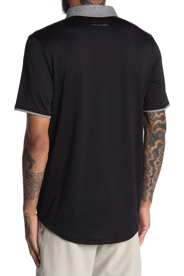 The Scoop Short Sleeve Polo, Alternate, color, BLACK