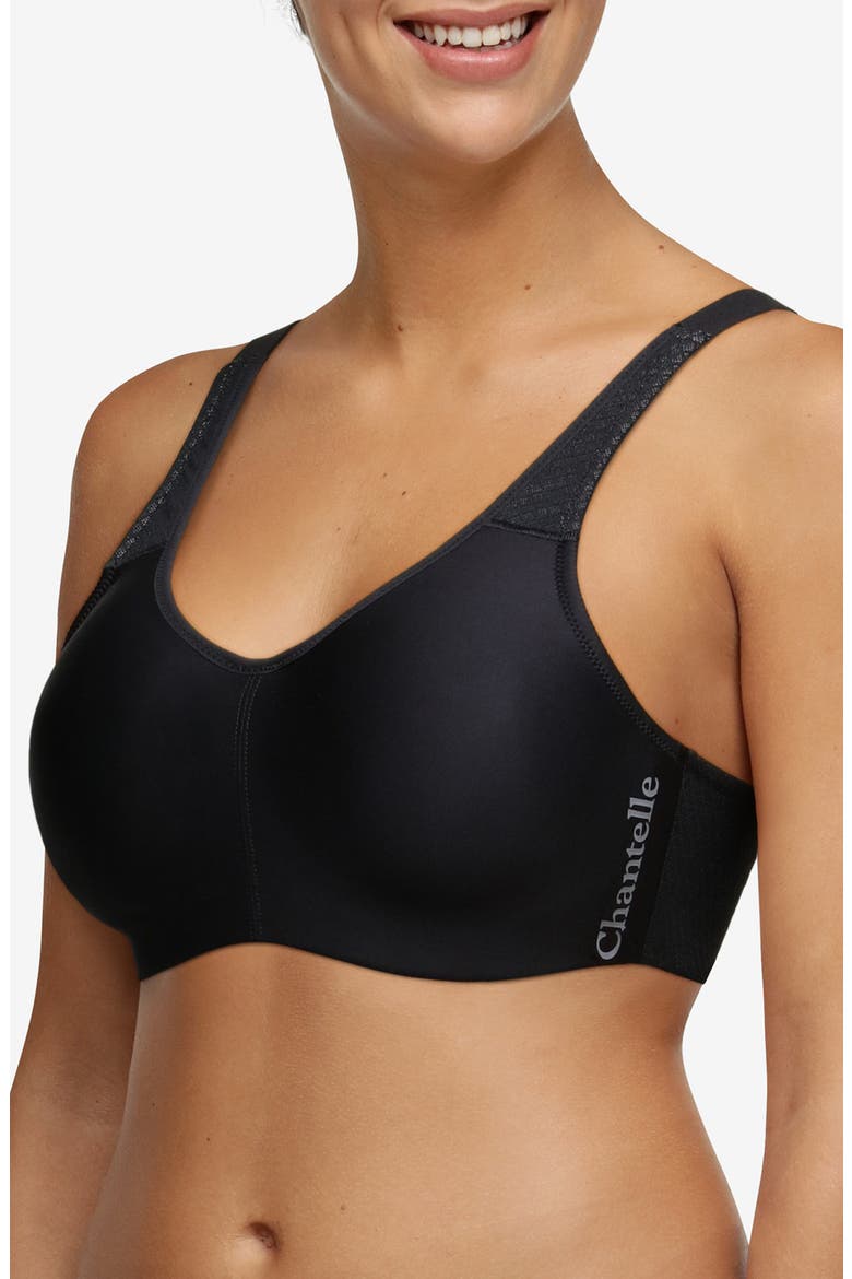 Everyday High Support Underwire Minimizer Sports Bra, Main, color, BLACK/ GREY-11