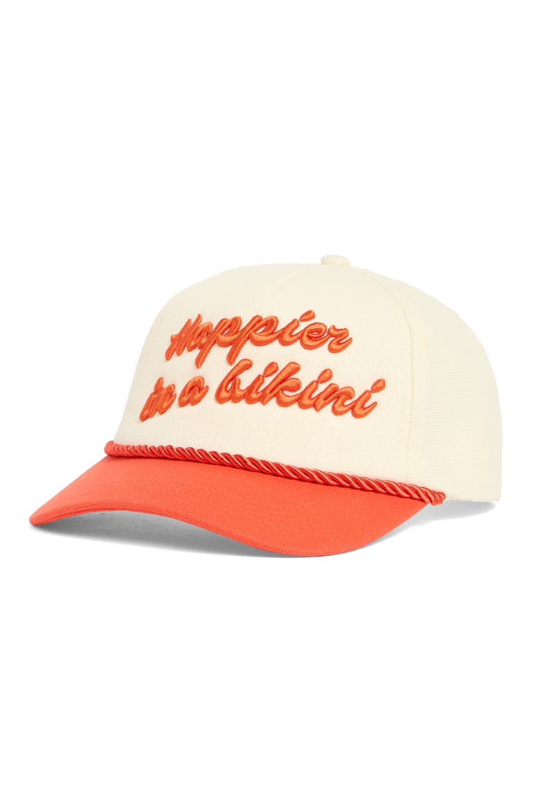 Newport Snapback Baseball Cap, Main, color, GRAPEFRUIT/ CREAM