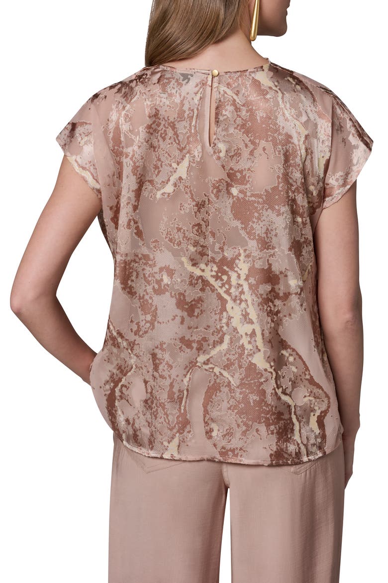 Burnout Cowl Neck Top, Alternate, color, SNOW PETAL COMBO