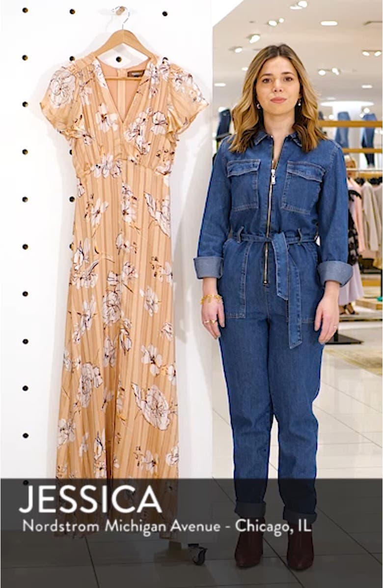 Floral Satin Maxi Dress, sales video thumbnail