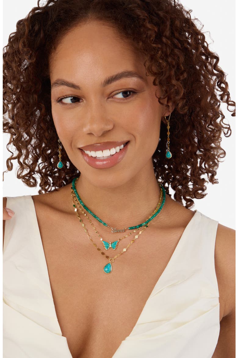 Turquoise Butterfly Pendant Necklace, Alternate, color, TURQUOISE/ GOLD