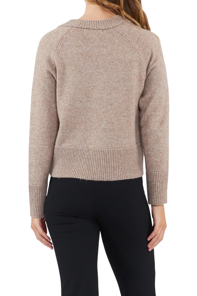 Sunday Knit Crop Maternity/Nursing Cardigan, Alternate, color, MOCHA