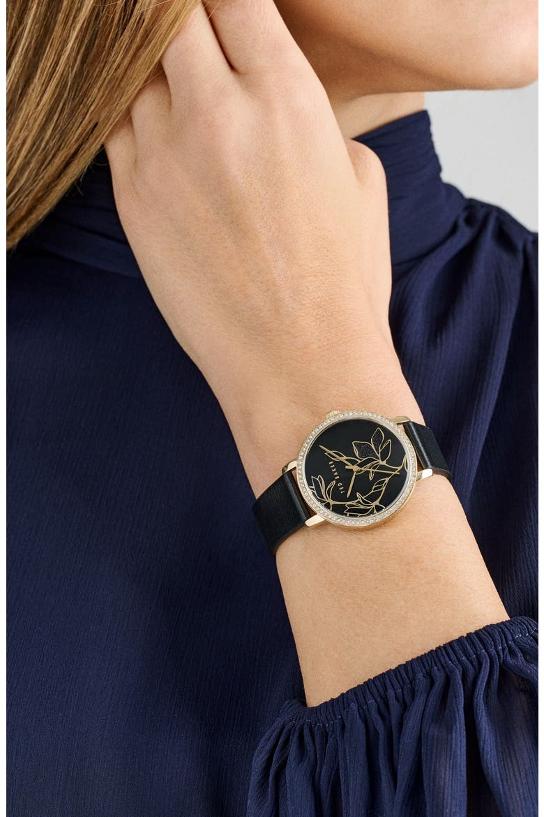Ted Baker Floral Leather Strap Watch, 36mm (Women) | Nordstrom display picture 1