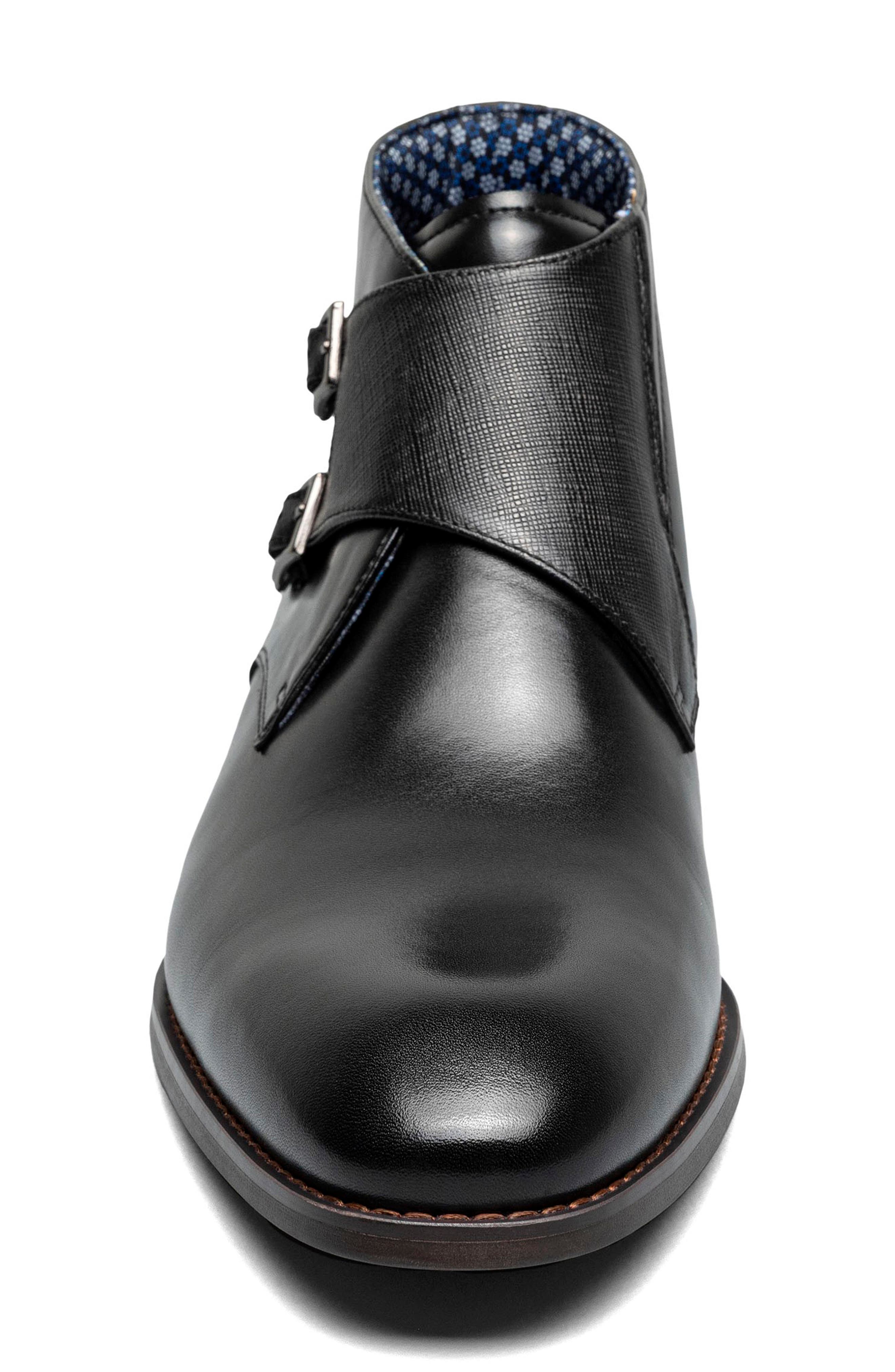 Stacy Adams Kaius Double Monk Strap Boot, Alternate, color, Black