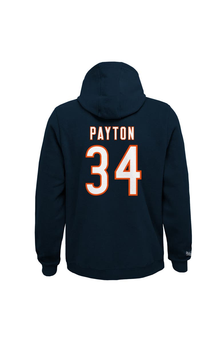 Mitchell & Ness Youth Mitchell & Ness Walter Payton Navy Chicago Bears Retired Player Name & Number Fleece Pullover Hoodie, Alternate, color,