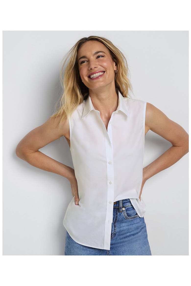 Sleeveless No Iron Shirt, Alternate, color, White