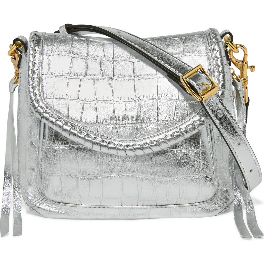 Aimee All For Love Genuine Calf Hair & Leather Mini Crossbody Bag In Silver