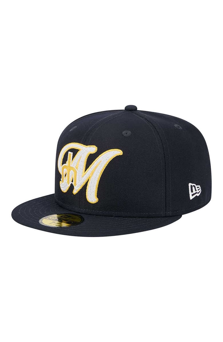 New Era Men's New Era Navy Seattle Mariners  Duo Logo 2.0 59FIFTY Fitted Hat, Main, color, 