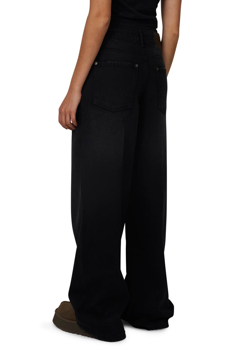 Baggy Vintage Wash  Seam Denim Jeans, Alternate, color, Black