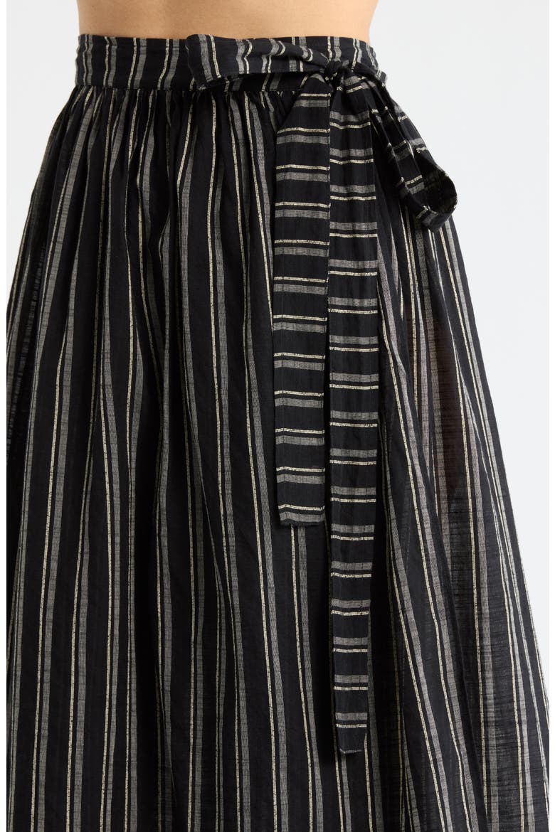 Suri Stripe Cover-Up Skirt, Alternate, color, NOIR STRIPE
