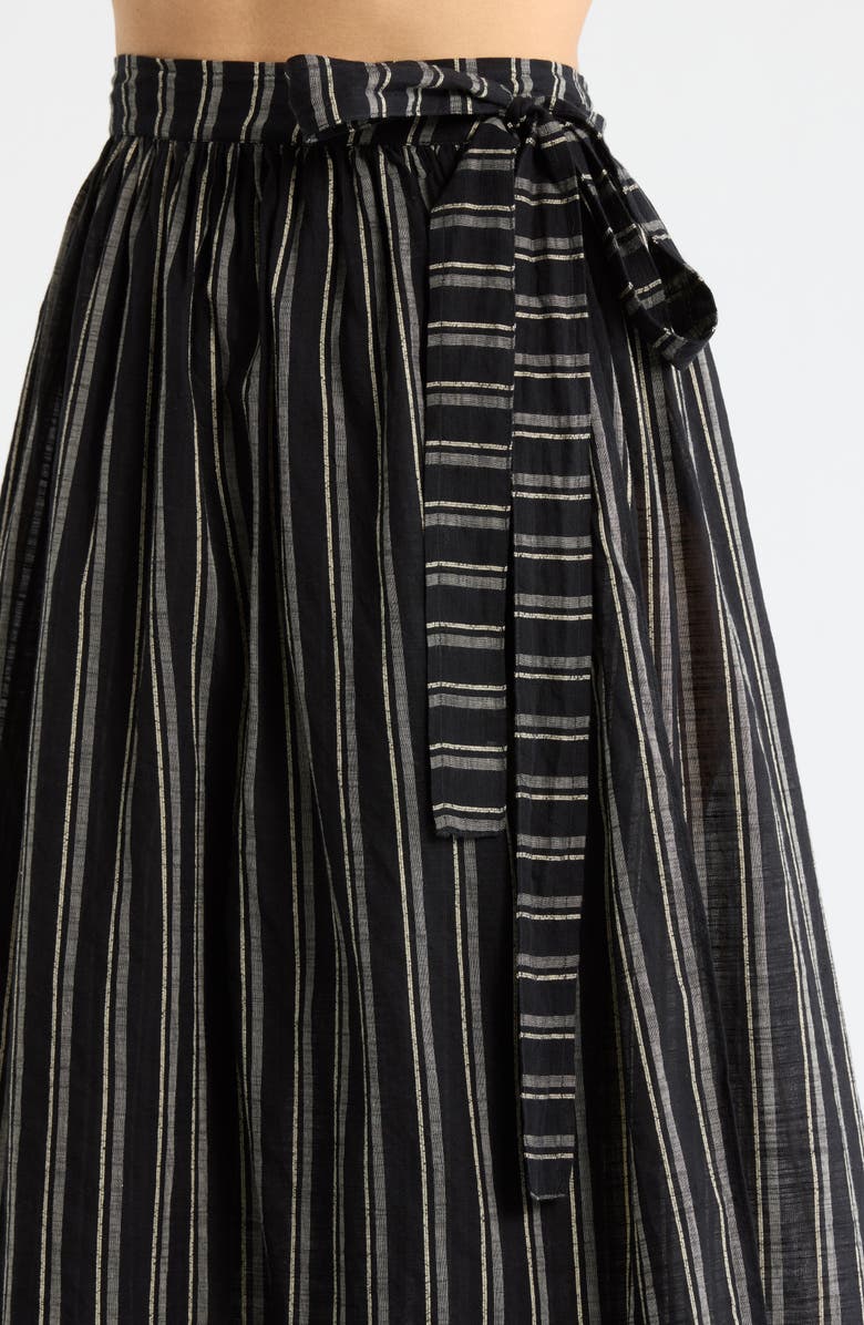 Ulla Johnson Suri Stripe Cover-Up Skirt, Alternate, color, Noir Stripe