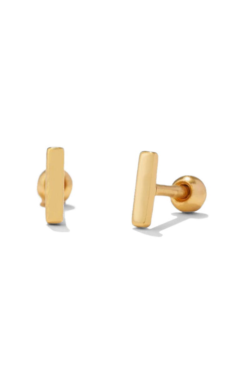 MADE BY MARY Mini Bar Stud Earrings, Main, color, Gold Vermeil