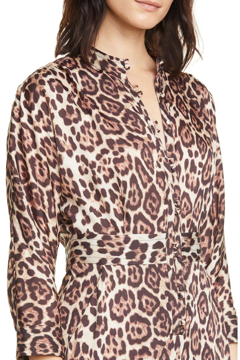Adalicia Long Sleeve Front Button Dress, Alternate, color, TRUE BLACK MULTI