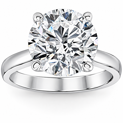 3 Ct Diamond Solitaire Lab Grown Engagement Ring in 14k Gold