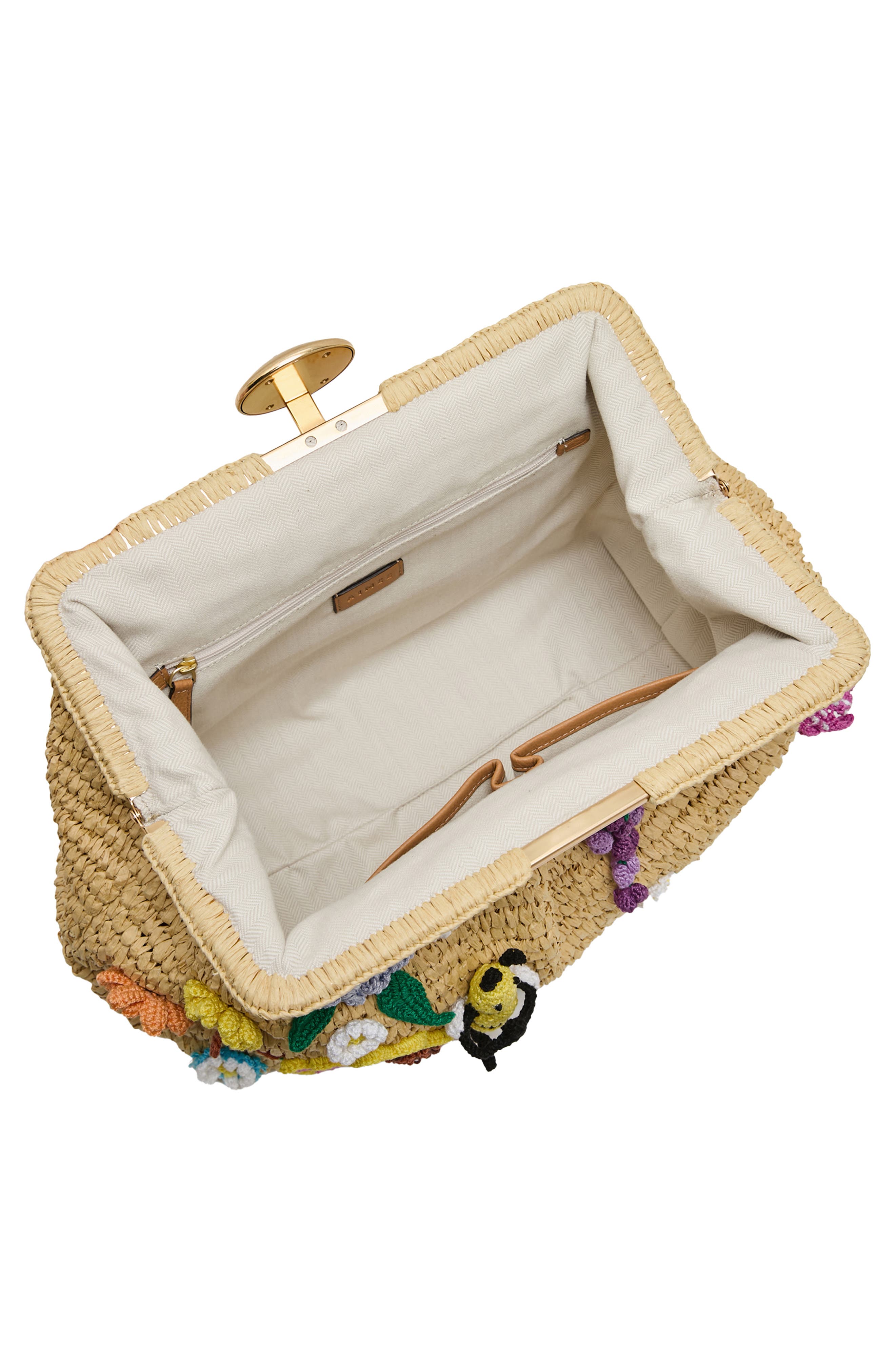 AIMEE Full Circle X-Large Clutch, Alternate, color, Raffia Floral