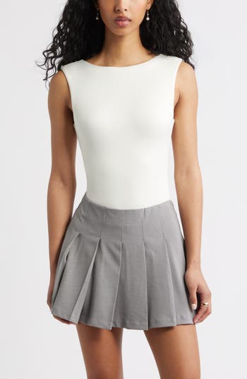 Bp. Open Back Butter Rib Bodysuit In White