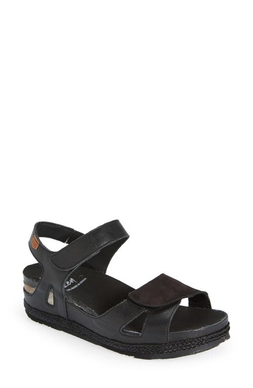 On Foot Cynara Espadrille Sandal in Negre Black 