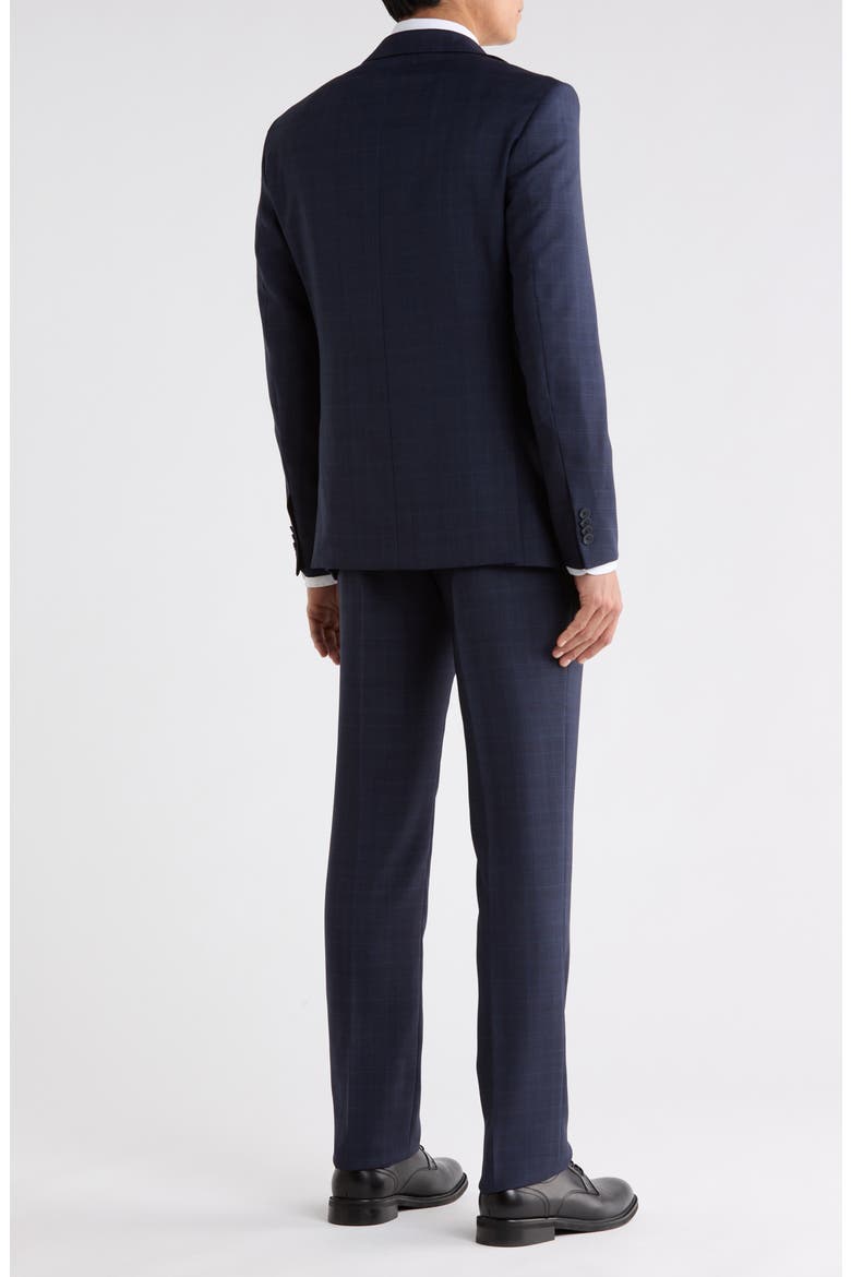 Plaid Wool Blend Suit, Alternate, color, NAVY