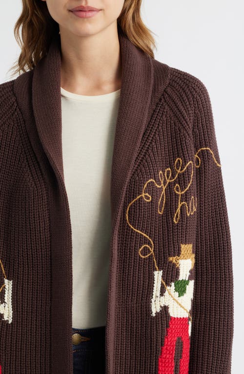 The Great . The Lasso Lodge Cotton Blend Cardigan In Brown
