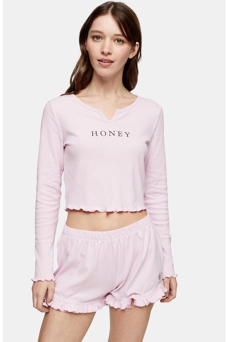 Honey Thermal Short Pajamas, Alternate, color, PINK