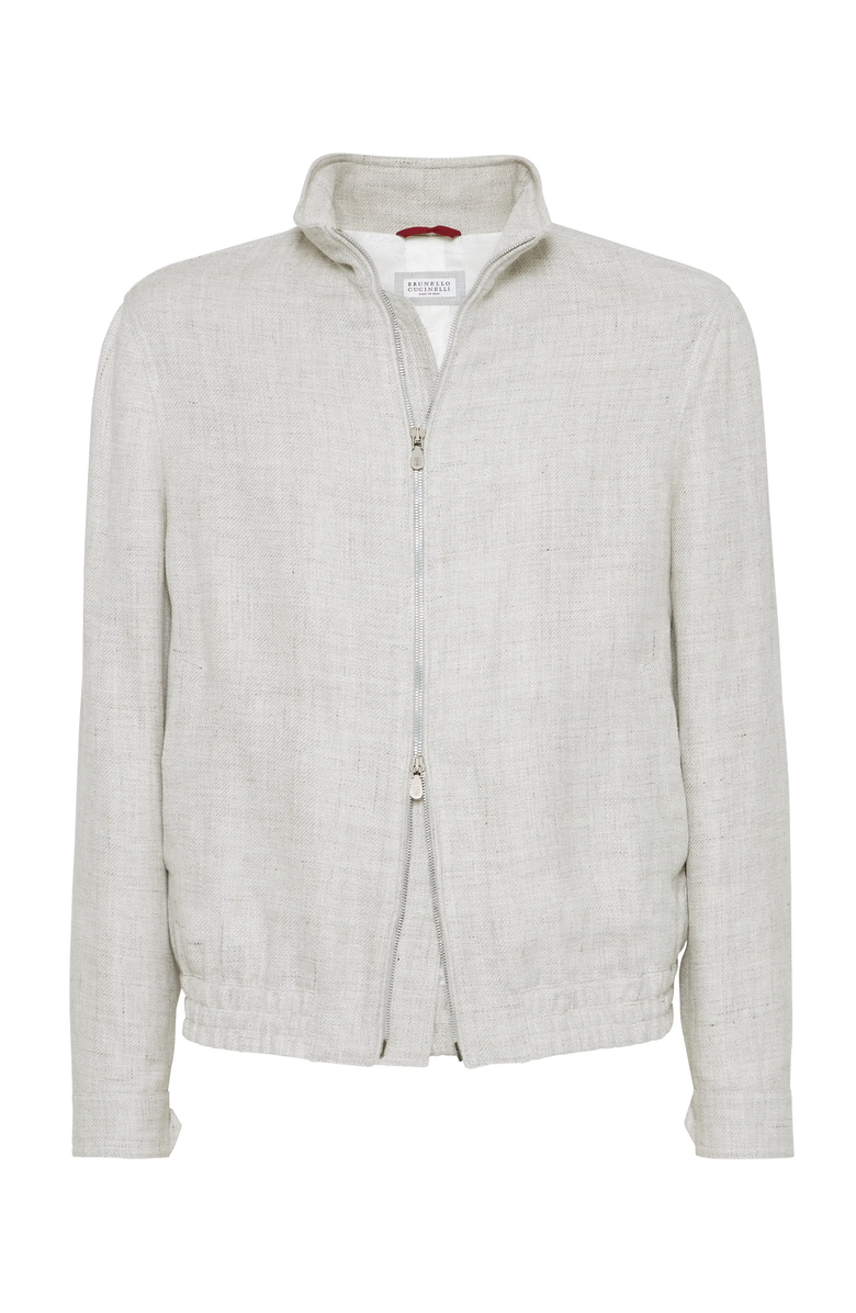 Brunello Cucinelli Diagonal twill bomber jacket, Main, color, 