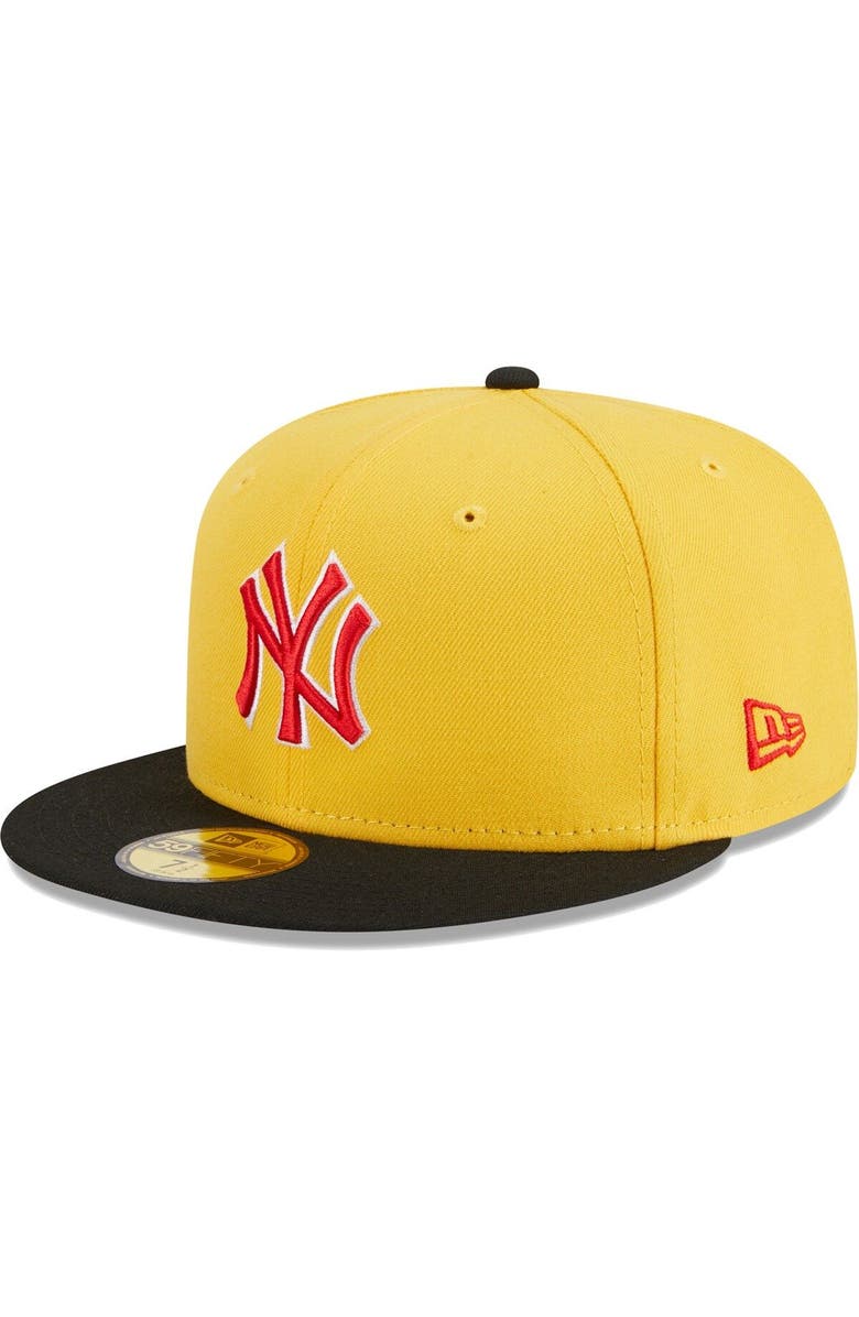 New Era Men's New Era Yellow/Black New York Yankees Grilled 59FIFTY Fitted Hat, Alternate, color, 