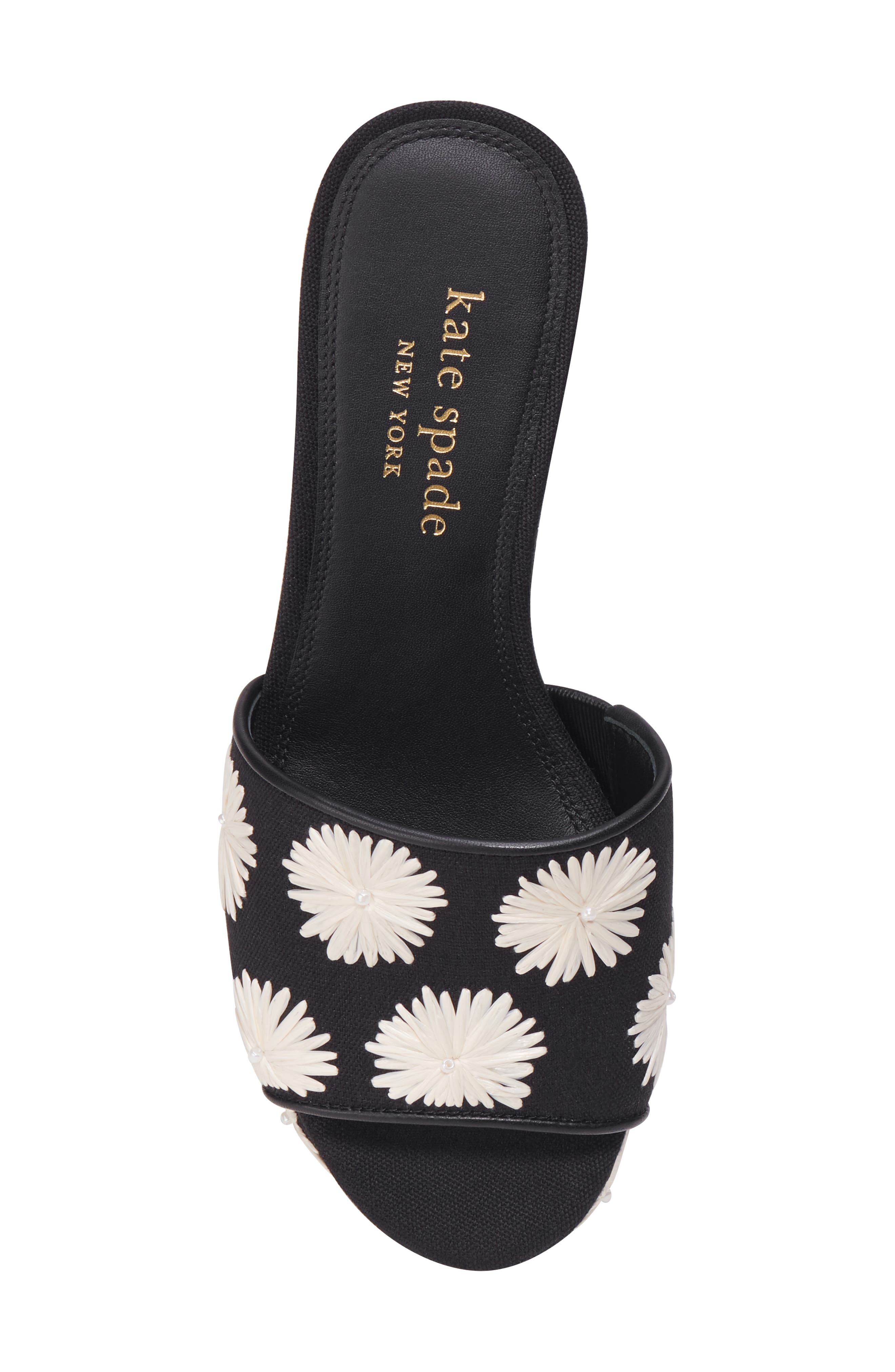 Kate Spade New York ibiza platform slide sandal, Alternate, color, Black/ Cream