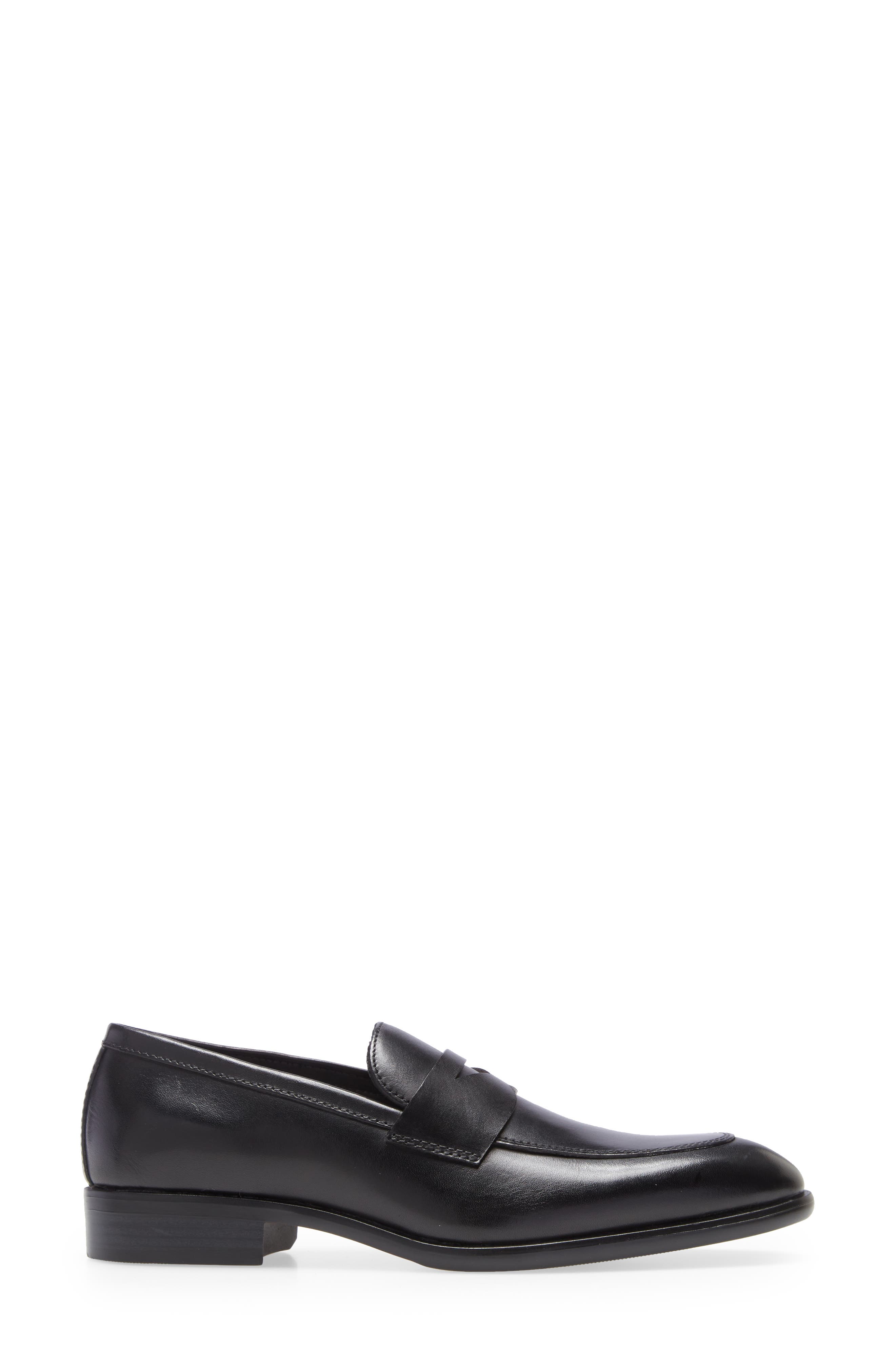 Nordstrom Dino Penny Loafer, Alternate, color, Black Leather