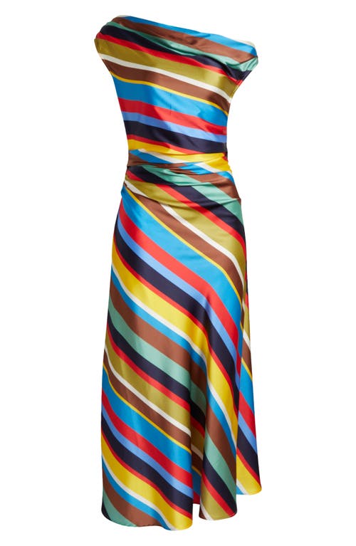 Staud Phare Off-the-shoulder Striped Silk Maxi Dress