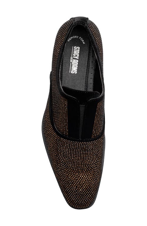 Stacy Adams Starleigh Rhinestone Slip-on Loafer In Black/gold