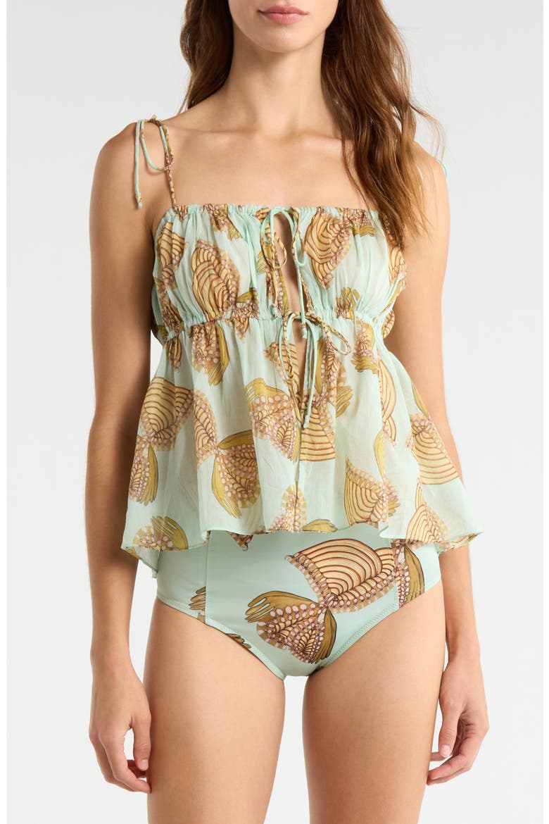 Tallulah Tie Strap Cover-Up Camisole, Main, color, WATER BLOSSOMS