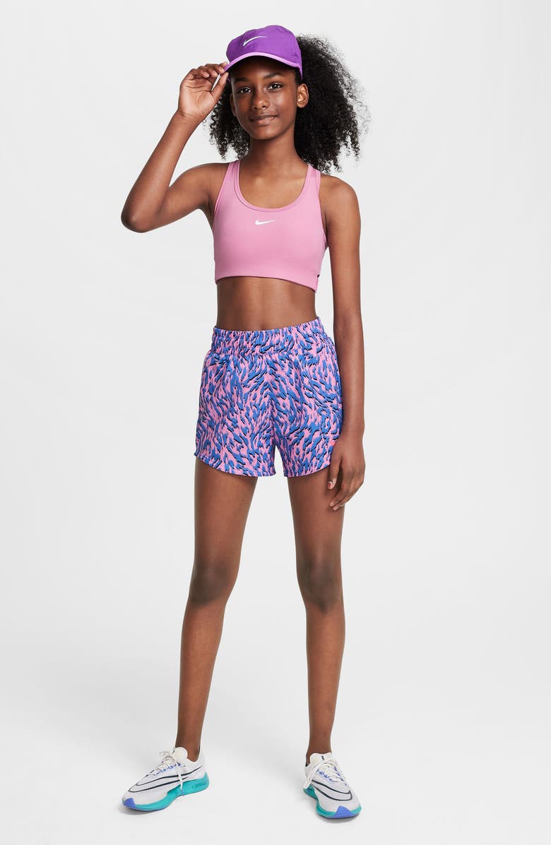 Nike Kids' Swoosh Easy On Racerback Sports Bra, Alternate, color, Magic Flamingo/ White