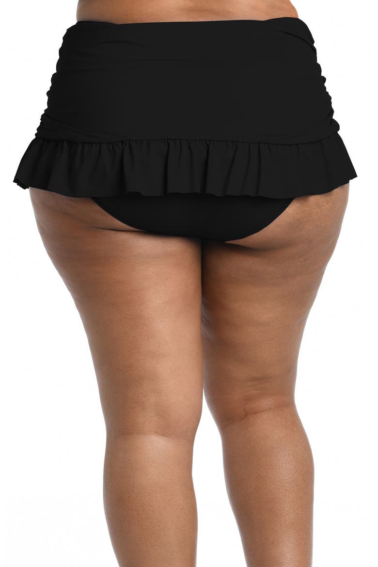 Island Goddess Skirted Bikini Bottoms, Alternate, color, BLACK