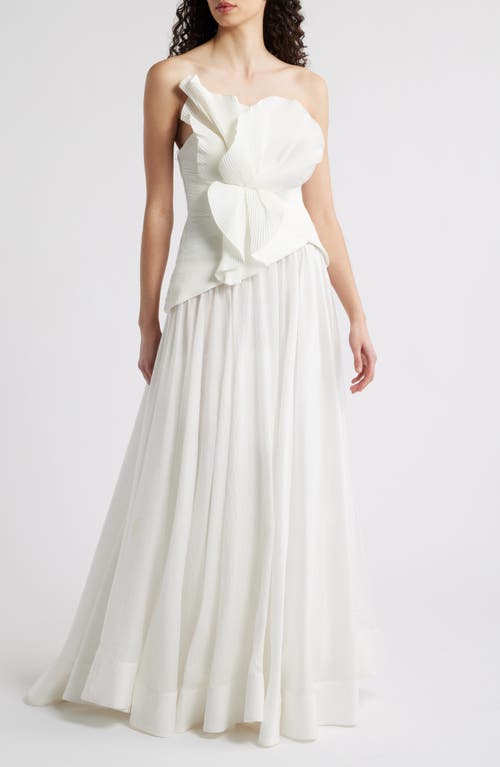 Acler Sageston Strapless Gown In Ivory