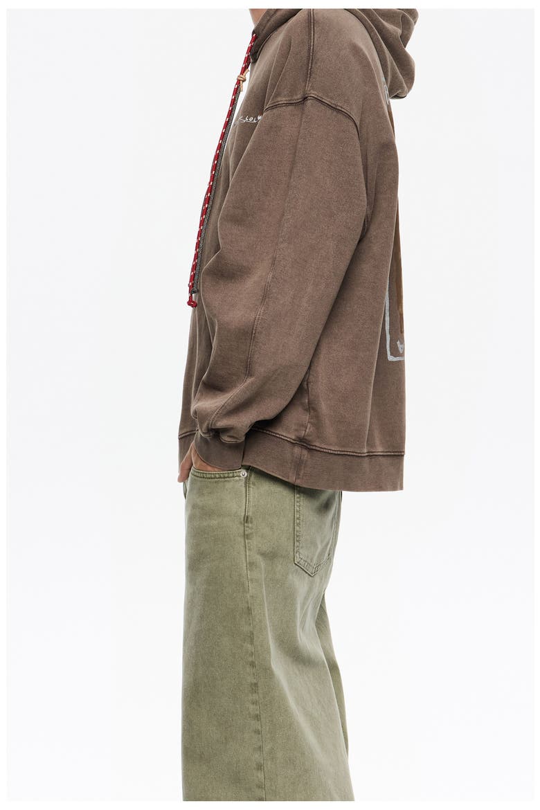 Floral Logo Hoodie, Alternate, color, BROWN