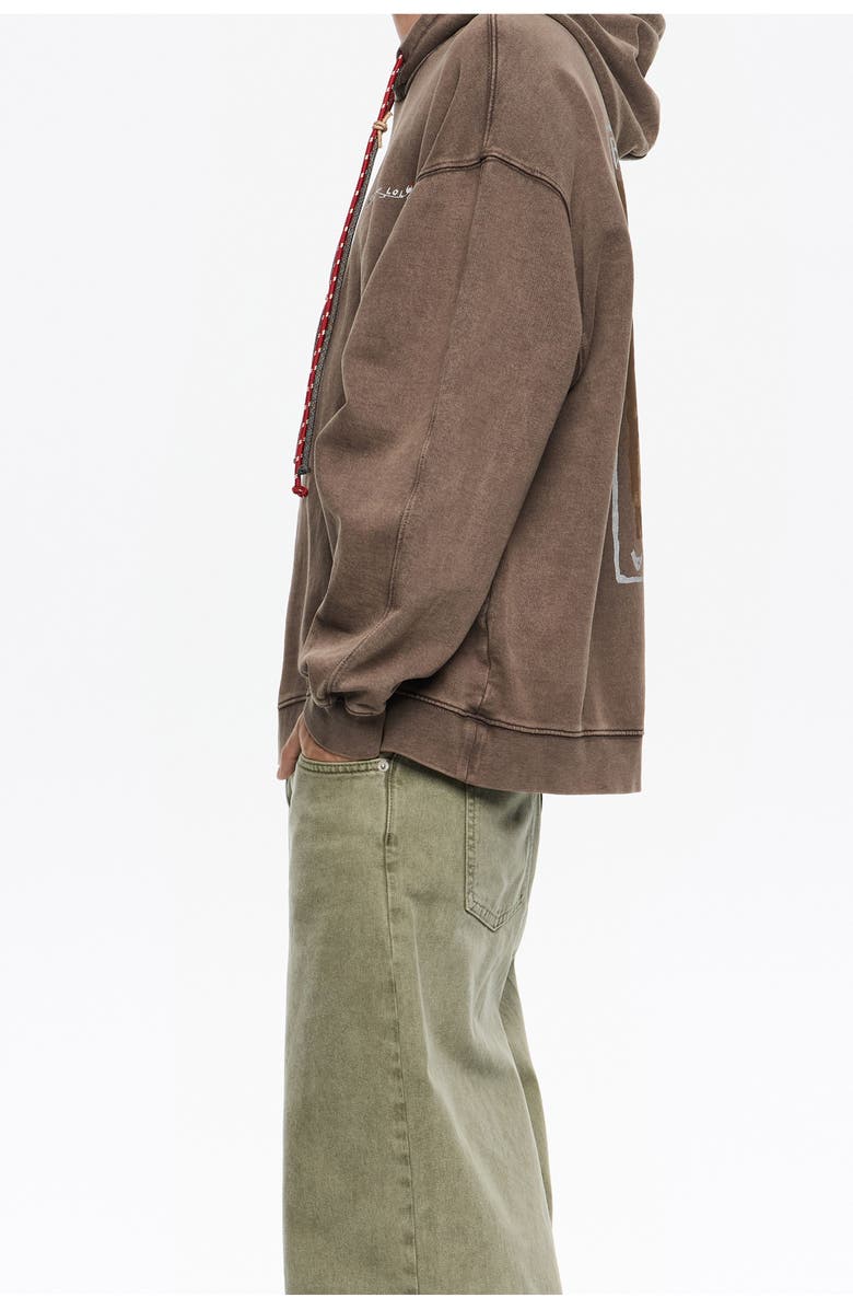 Bimba y Lola Floral Logo Hoodie, Alternate, color, Brown